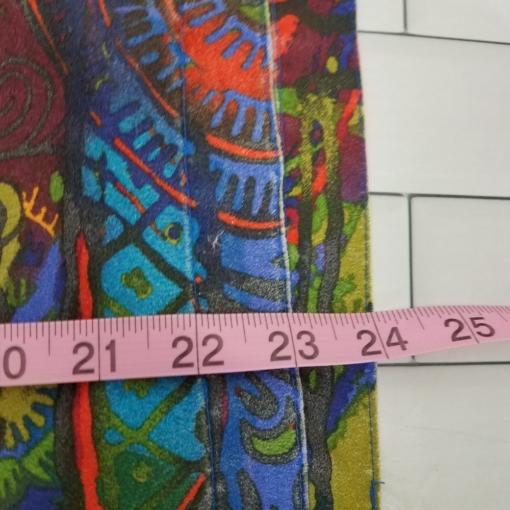 Chico's Abstract Faux Suede Button Down See Measurements (L?) - Picture 8 of 10